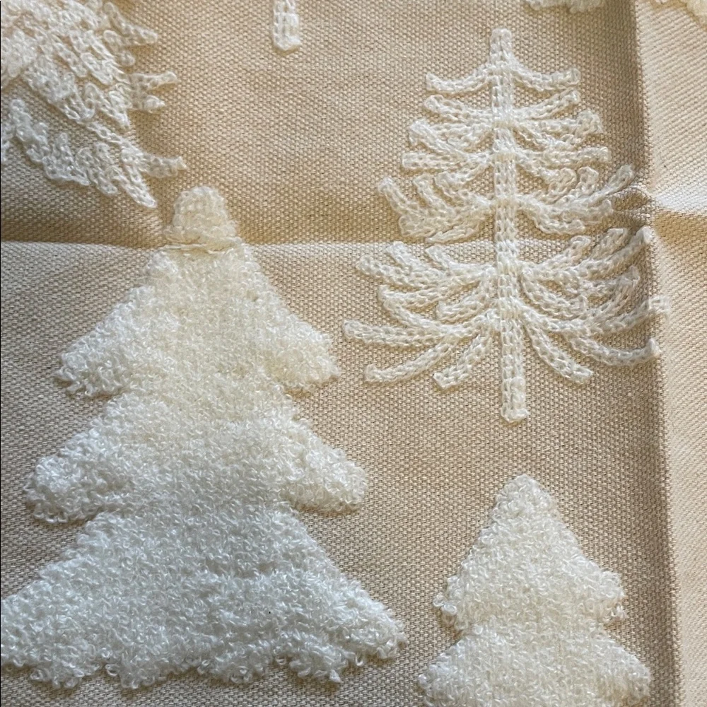 Set of two Cream Tree textured Patterned Accent Pillow Covers new beautiful